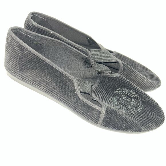 VTG NWOB Women's Flying Colors Black Corduroy Smoking Flats Almond Toe Shoes 8 - Picture 5 of 7